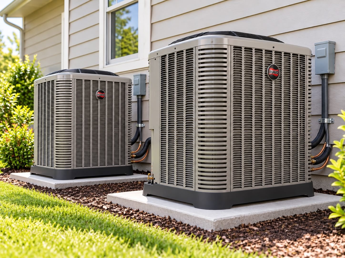 Real Ruud split system units installed by Air By Us