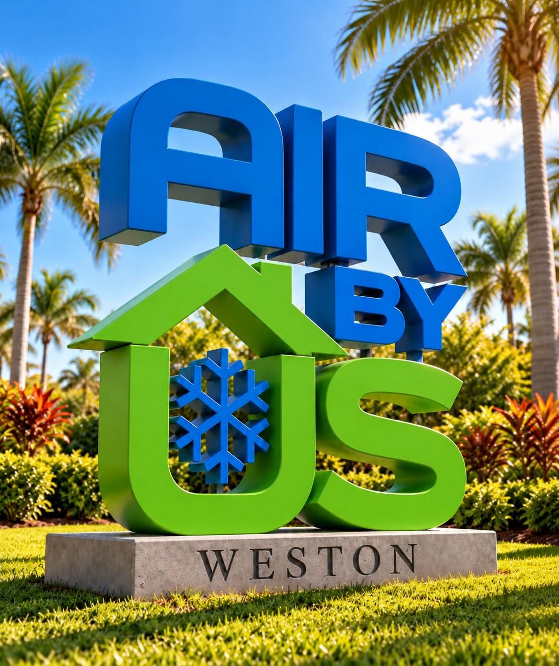Air By Us 3D sign in Weston